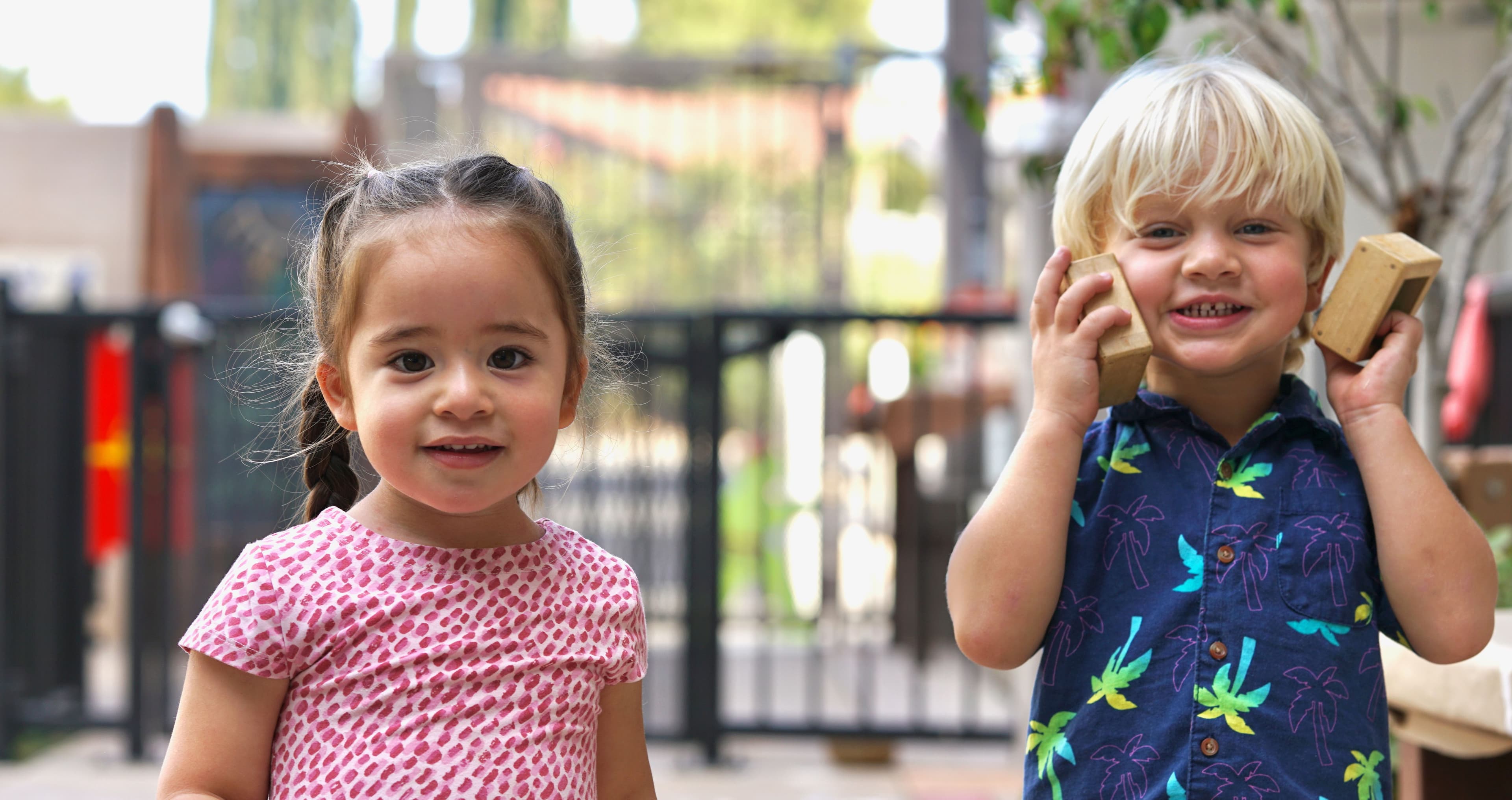 Happy preschool kids having fun